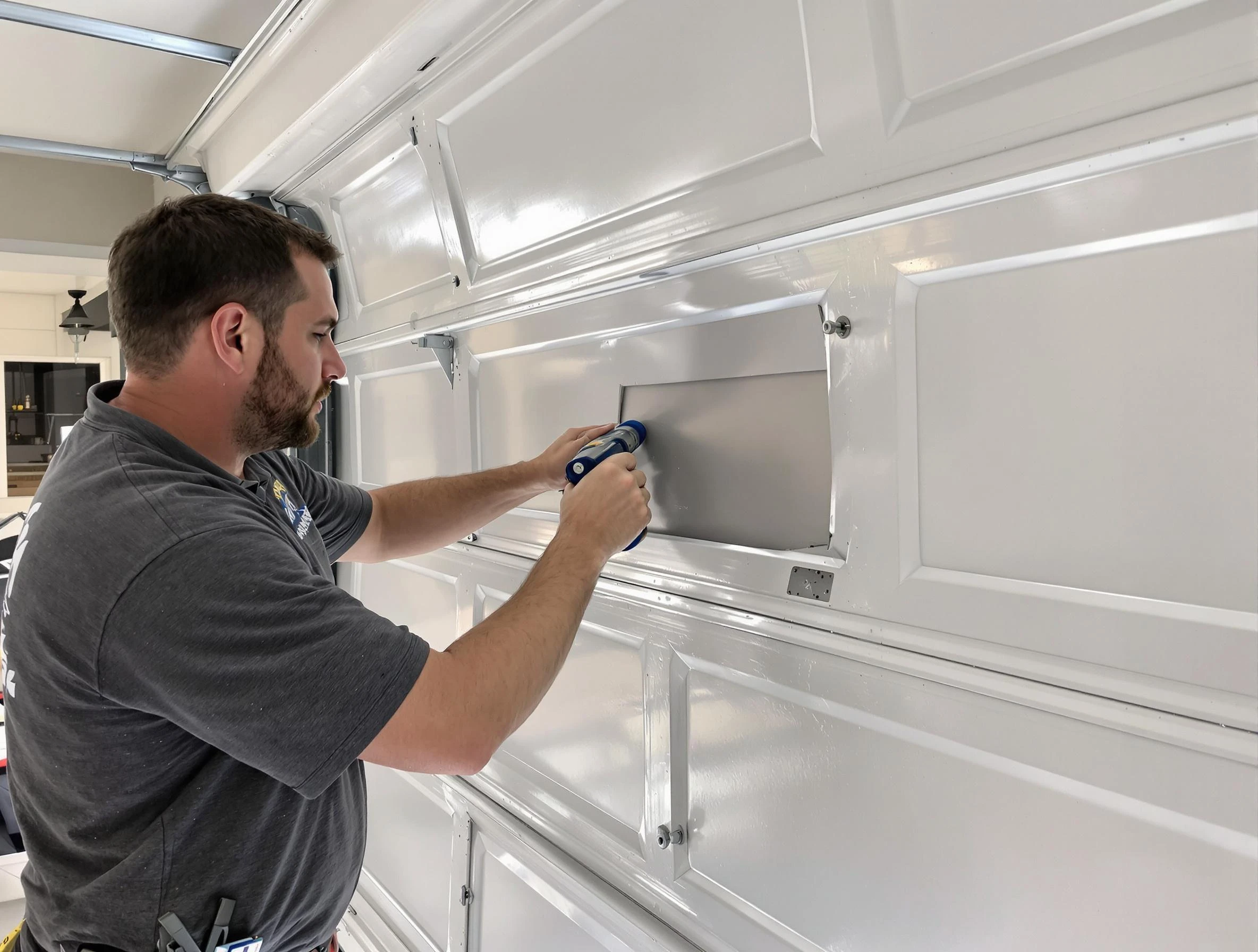 Garage door panel repair by Baldwin Garage Door Repair in Baldwin
