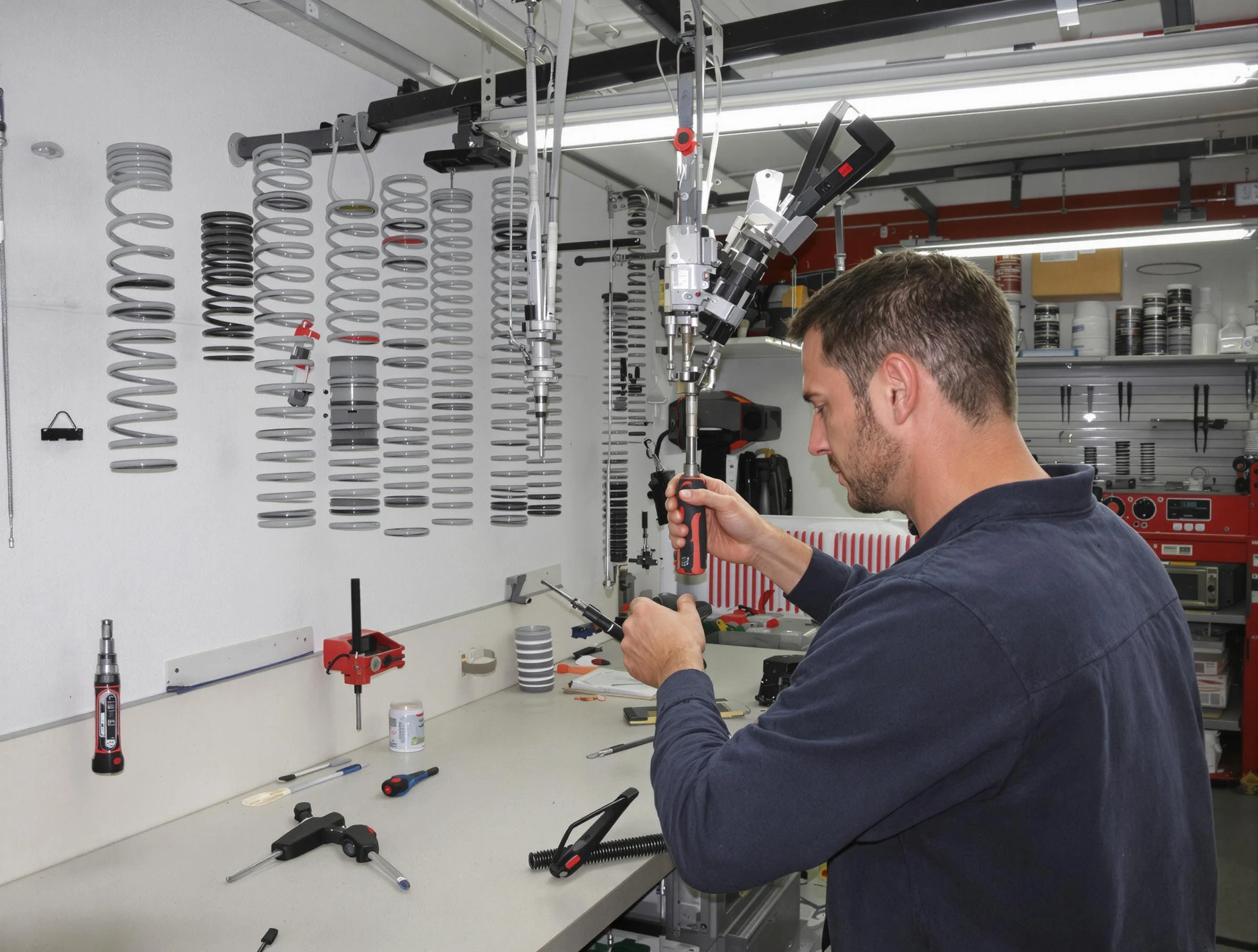 Baldwin Garage Door Repair safety certified technician performing precision spring replacement in Baldwin